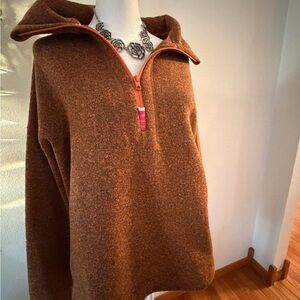 Stio Brown Zip-Up Sweater